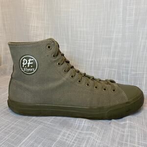 PF Flyers Center Hi Canvas Olive Green Mens Size 14 Classic Sneakers Shoes